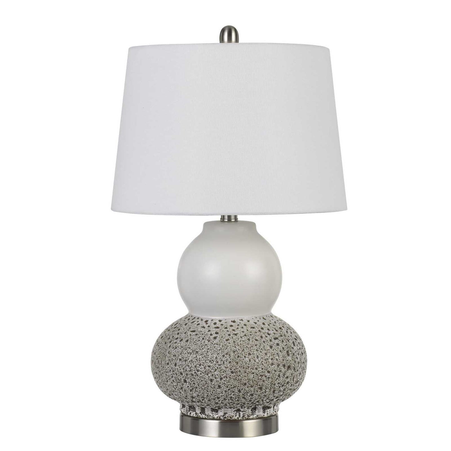 HomeRoots 24” Grey Ceramic Pear Table Lamps in Set of Two