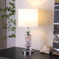 HomeRoots 24” Jeweltone Metal Table Lamp With Glass Mosaic Finish