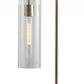 HomeRoots 24" Novelty With Clear Cylinder Shade in Antique Brass Finish