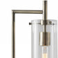 HomeRoots 24" Novelty With Clear Cylinder Shade in Antique Brass Finish