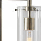 HomeRoots 24" Novelty With Clear Cylinder Shade in Antique Brass Finish