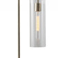 HomeRoots 24" Novelty With Clear Cylinder Shade in Antique Brass Finish