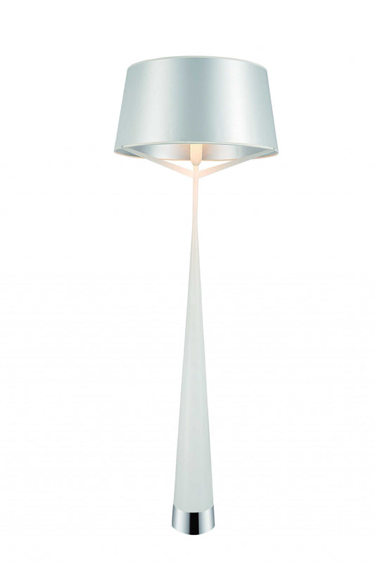 HomeRoots 24" x 24" x 67" Carbon Floor Lamp in White Finish