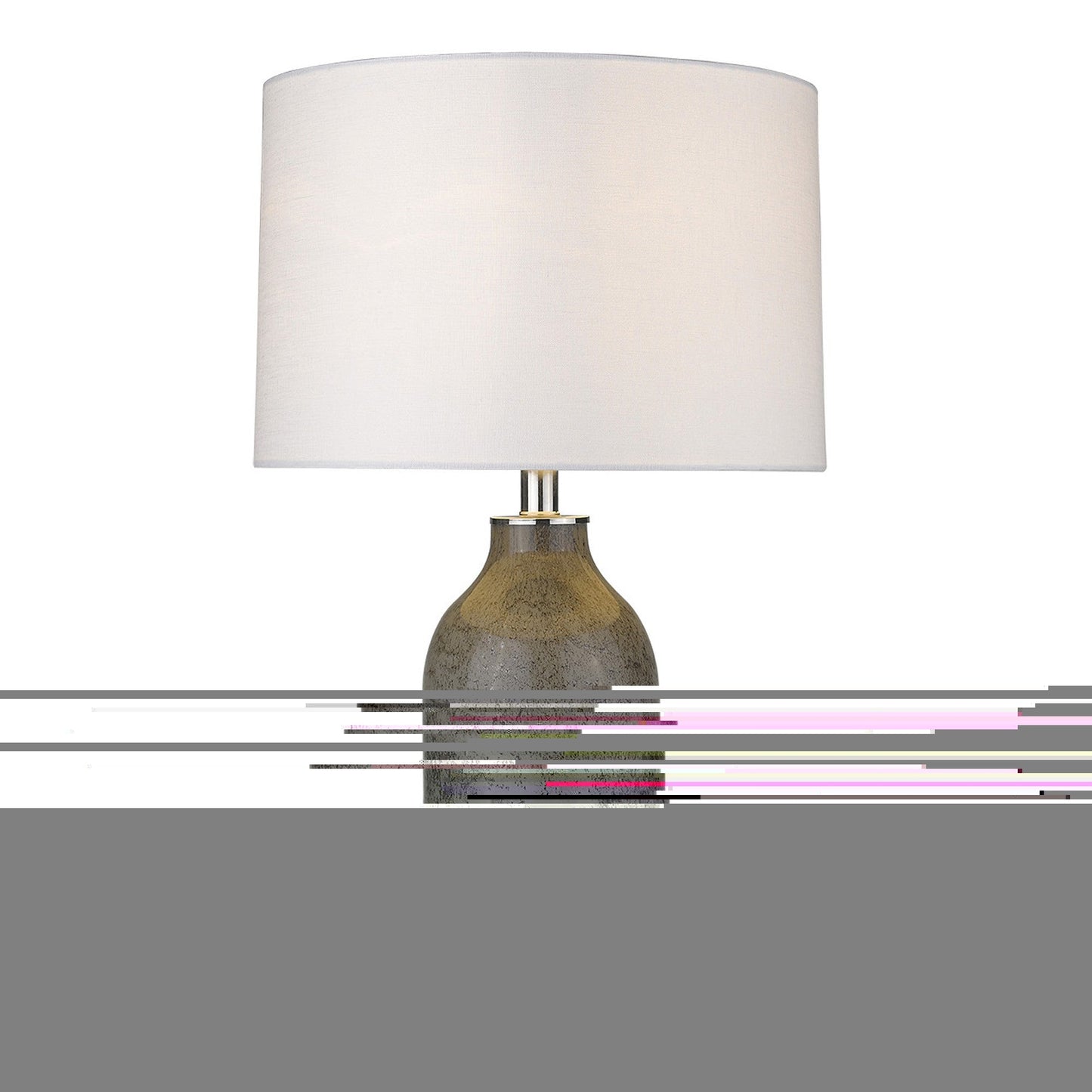 HomeRoots 25" Polished Nickel Table Lamp With White Empire Shade