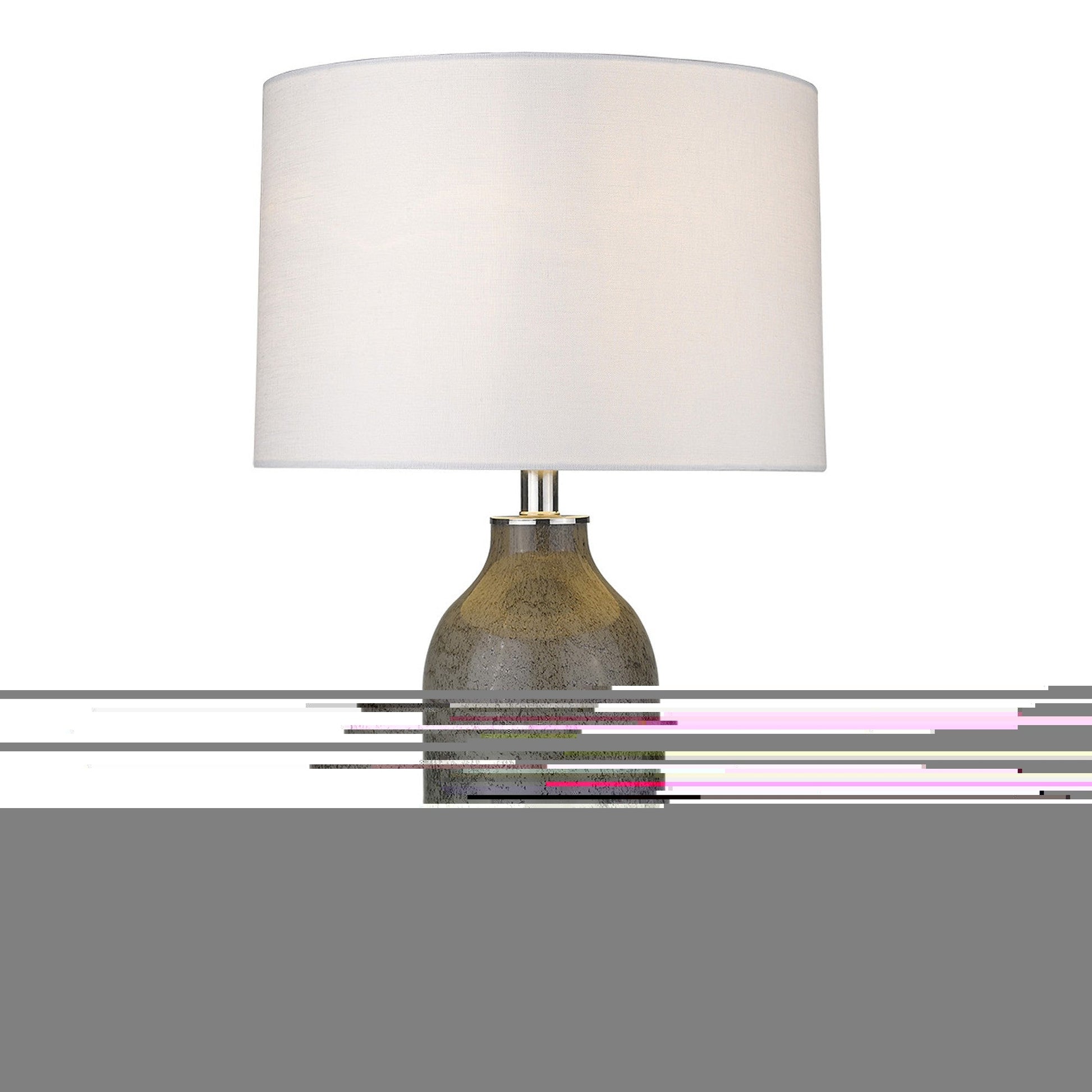 HomeRoots 25" Polished Nickel Table Lamp With White Empire Shade