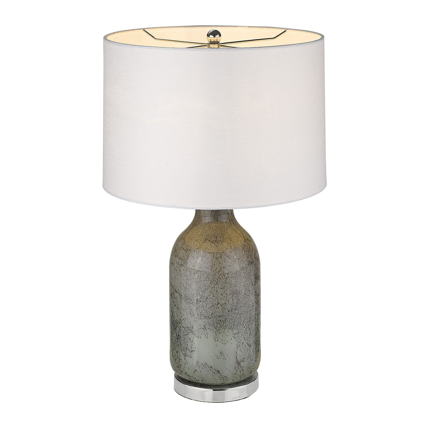 HomeRoots 25" Polished Nickel Table Lamp With White Empire Shade