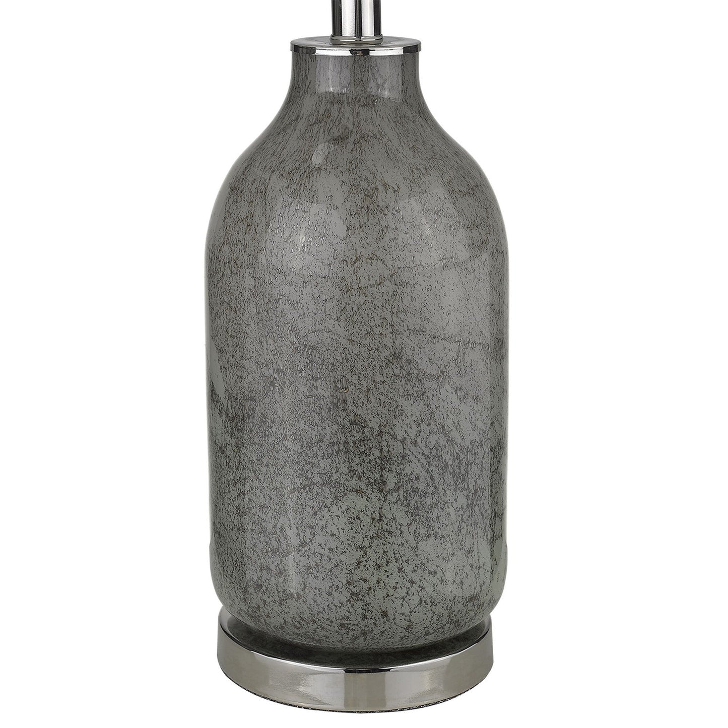 HomeRoots 25" Polished Nickel Table Lamp With White Empire Shade