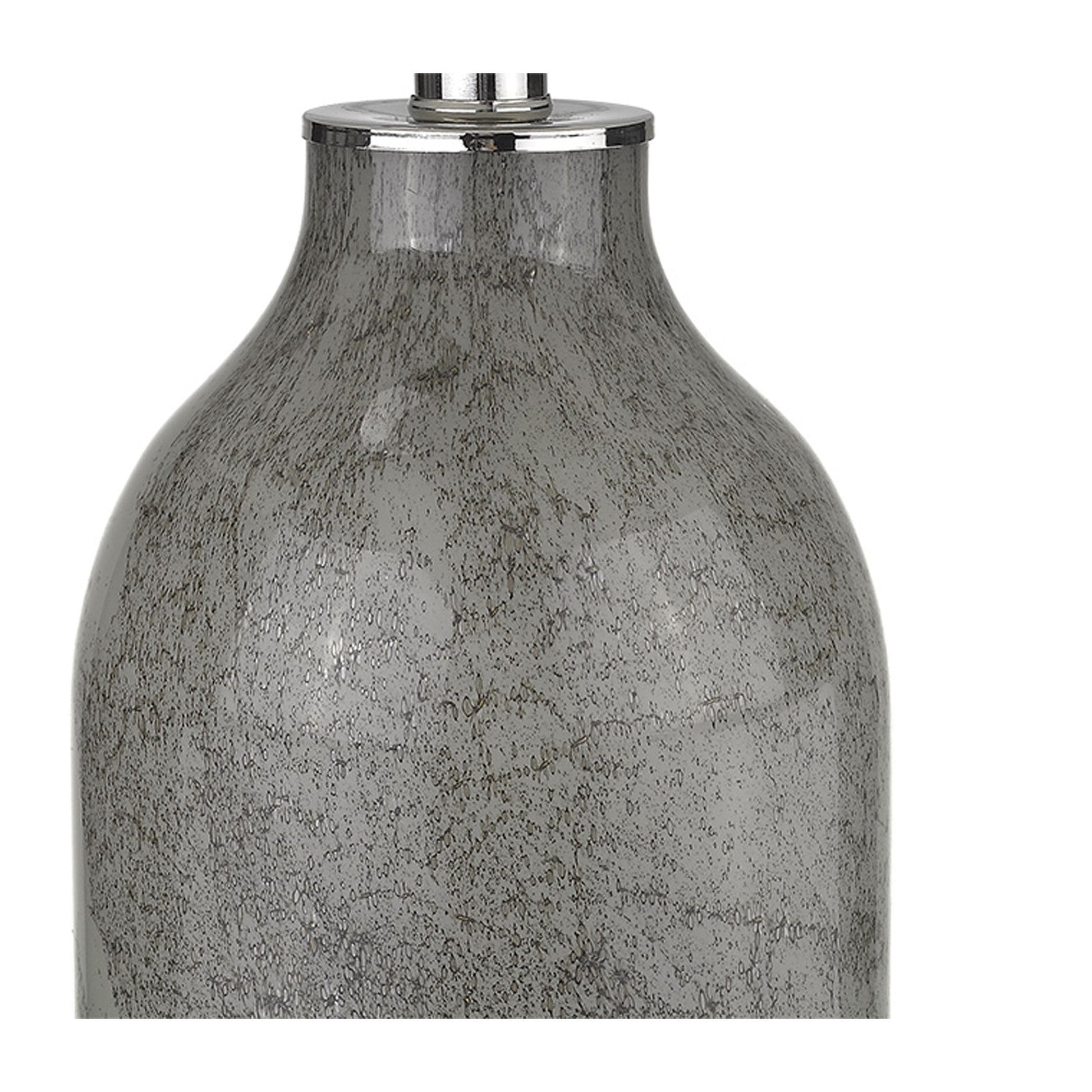 HomeRoots 25" Polished Nickel Table Lamp With White Empire Shade
