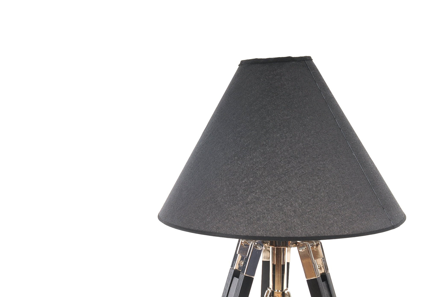 HomeRoots 26" Black Metal Tripod Table Lamp With Black Shade