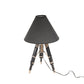 HomeRoots 26" Black Metal Tripod Table Lamp With Black Shade