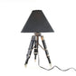HomeRoots 26" Black Metal Tripod Table Lamp With Black Shade