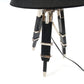 HomeRoots 26" Black Metal Tripod Table Lamp With Black Shade