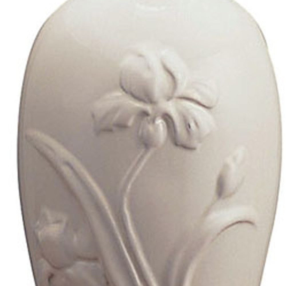 HomeRoots 26” Iris Urn Bedside Shape Table Lamp With Empire Shade in Ivory Finish