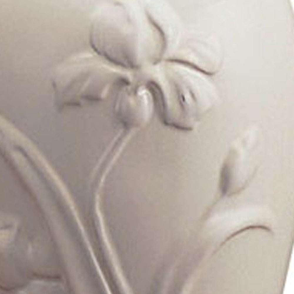 HomeRoots 26” Iris Urn Bedside Shape Table Lamp With Empire Shade in Ivory Finish