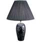 HomeRoots 26" Iris Urn Shape Bedside Table Lamp With Empire Shade in Black Finish
