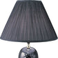 HomeRoots 26" Iris Urn Shape Bedside Table Lamp With Empire Shade in Black Finish