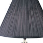 HomeRoots 26" Iris Urn Shape Bedside Table Lamp With Empire Shade in Black Finish