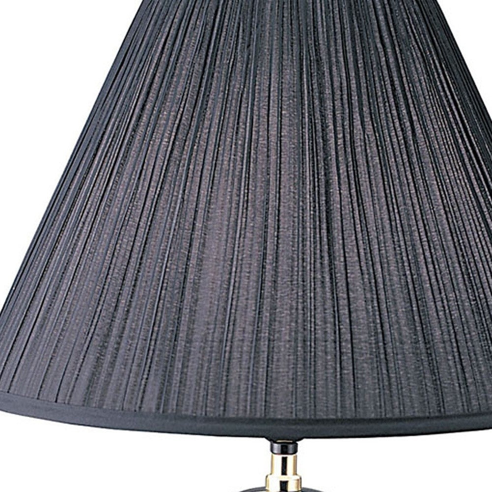 HomeRoots 26" Iris Urn Shape Bedside Table Lamp With Empire Shade in Black Finish
