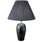 HomeRoots 26" Iris Urn Shape Bedside Table Lamp With Empire Shade in Black Finish
