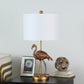 HomeRoots 26” Resin Flamingo Table Lamp in Antiqued Gold Finish