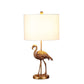 HomeRoots 26” Resin Flamingo Table Lamp in Antiqued Gold Finish