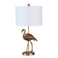 HomeRoots 26” Resin Flamingo Table Lamp in Antiqued Gold Finish