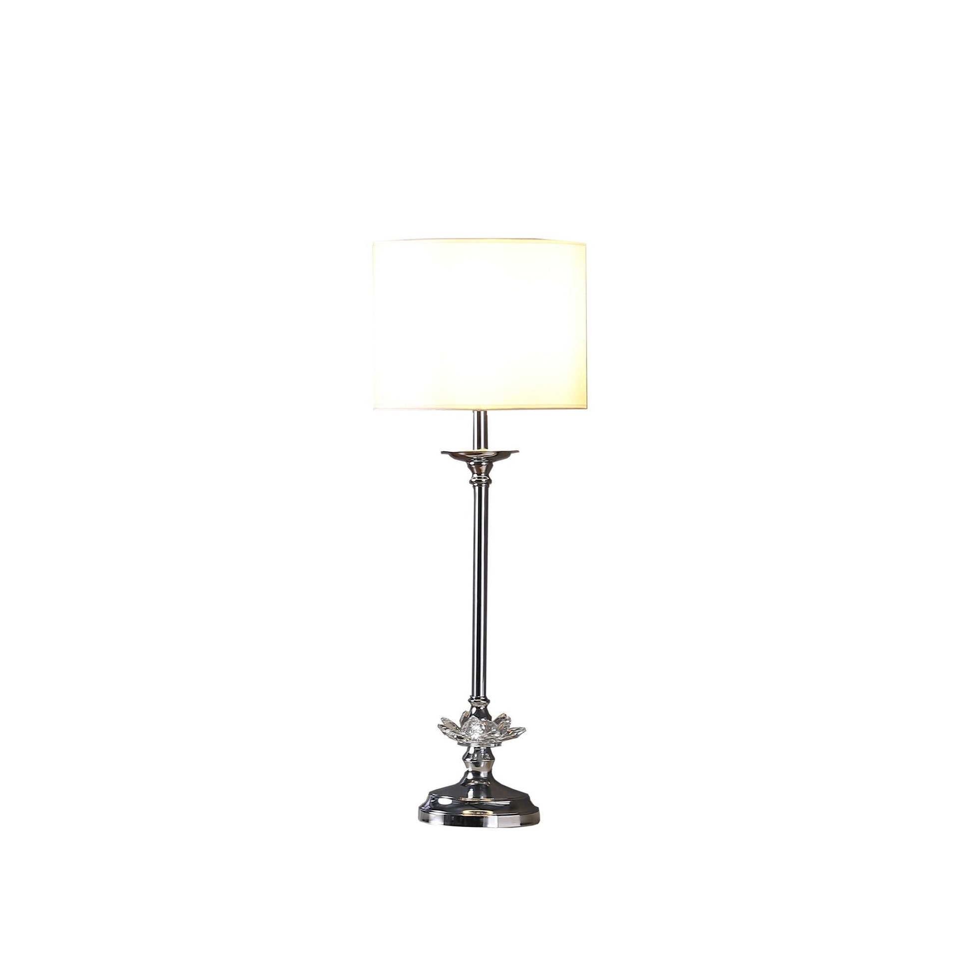 HomeRoots 26" Silver Metal Table Lamp With White Globe Shade