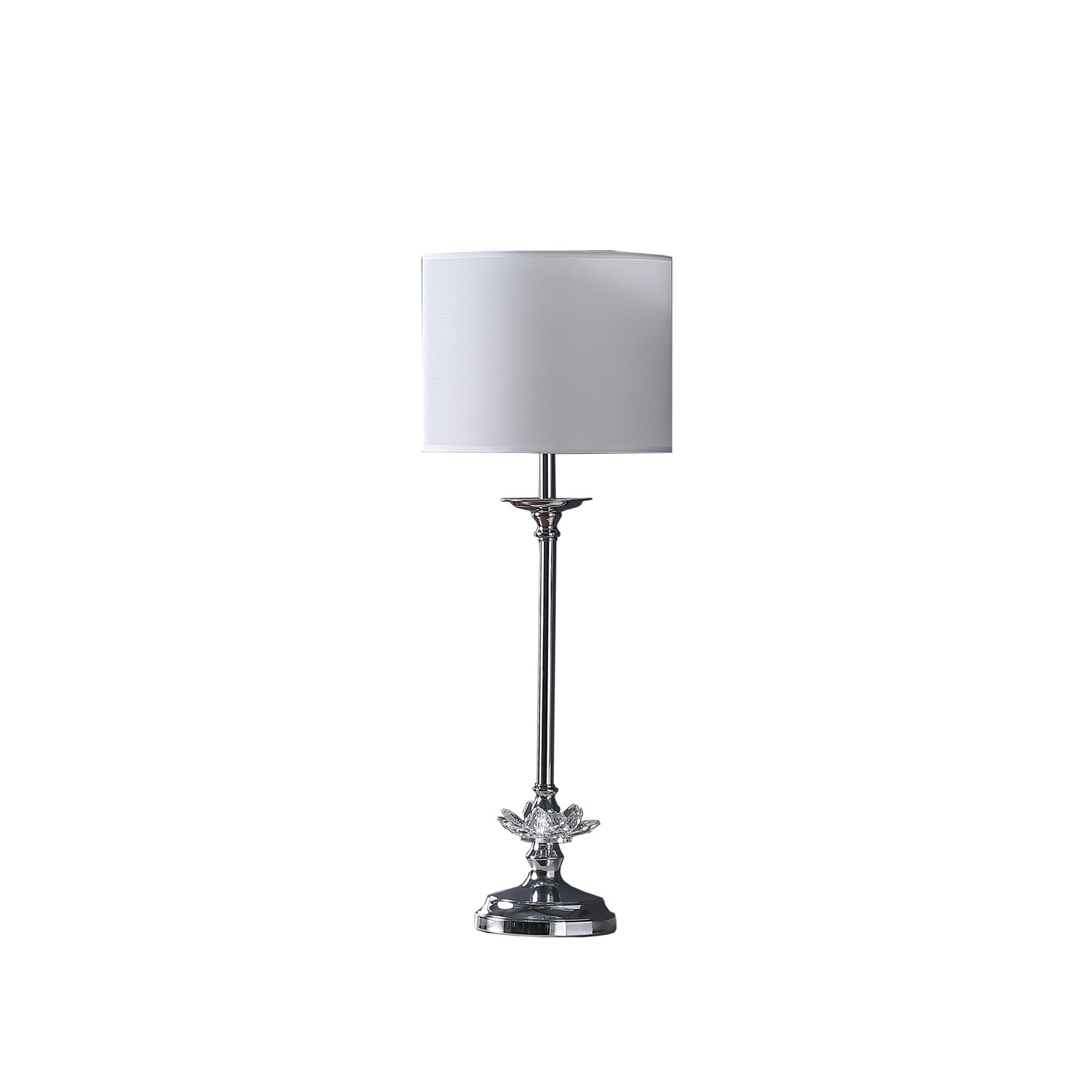 HomeRoots 26" Silver Metal Table Lamp With White Globe Shade