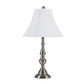HomeRoots 26” Traditional Metal Table Lamp With White Shade in Brushed Nickel Finish