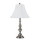 HomeRoots 26” Traditional Metal Table Lamp With White Shade in Brushed Nickel Finish