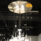 HomeRoots 26" x 26" x 43" Pendant Lamp with Clear Crystal Glass Finish