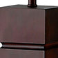 HomeRoots 27" Bedside Table Lamp With White Shade in Brown Finish