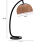 HomeRoots 27" Black Bedside Table Lamp With Brown Dome Shade
