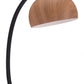 HomeRoots 27" Black Bedside Table Lamp With Brown Dome Shade
