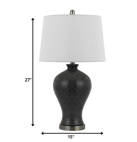 HomeRoots 27” Ceramic And Marble Table Lamps in Set of Two