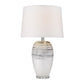 HomeRoots 27" Clear Ceramic Table Lamp With White Empire Shade