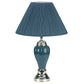 HomeRoots 27" Green Ceramic Bedside Table Lamp With Green Shade and Silver Finish