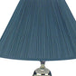 HomeRoots 27" Green Ceramic Bedside Table Lamp With Green Shade and Silver Finish