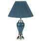 HomeRoots 27" Green Ceramic Bedside Table Lamp With Green Shade and Silver Finish