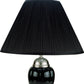 HomeRoots 27" Silver and Black Table Lamp With Black Shade Finish