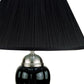 HomeRoots 27" Silver and Black Table Lamp With Black Shade Finish