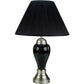 HomeRoots 27" Silver and Black Table Lamp With Black Shade Finish