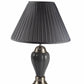 HomeRoots 27" Silver and Dark Gray Table Lamp with Dark Gray Shade