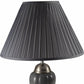 HomeRoots 27" Silver and Dark Gray Table Lamp with Dark Gray Shade
