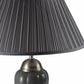 HomeRoots 27" Silver and Dark Gray Table Lamp with Dark Gray Shade