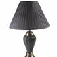 HomeRoots 27" Silver and Dark Gray Table Lamp with Dark Gray Shade