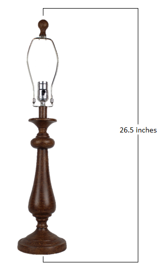 HomeRoots 27" Standard Table Lamp in Dark Brown Finish