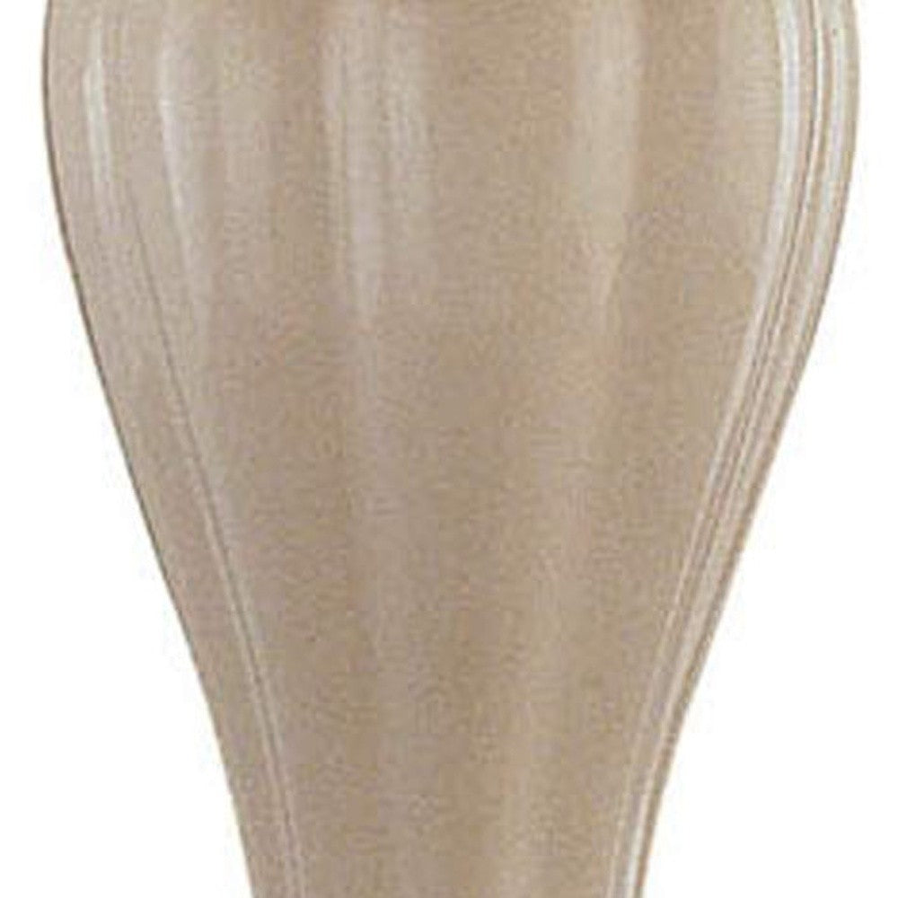 HomeRoots 27" Table Lamp With Pleated White Shade in Gold and Ivory Finish