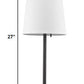 HomeRoots 27" Table Lamp With White Empire Shade and Black Metal Finish