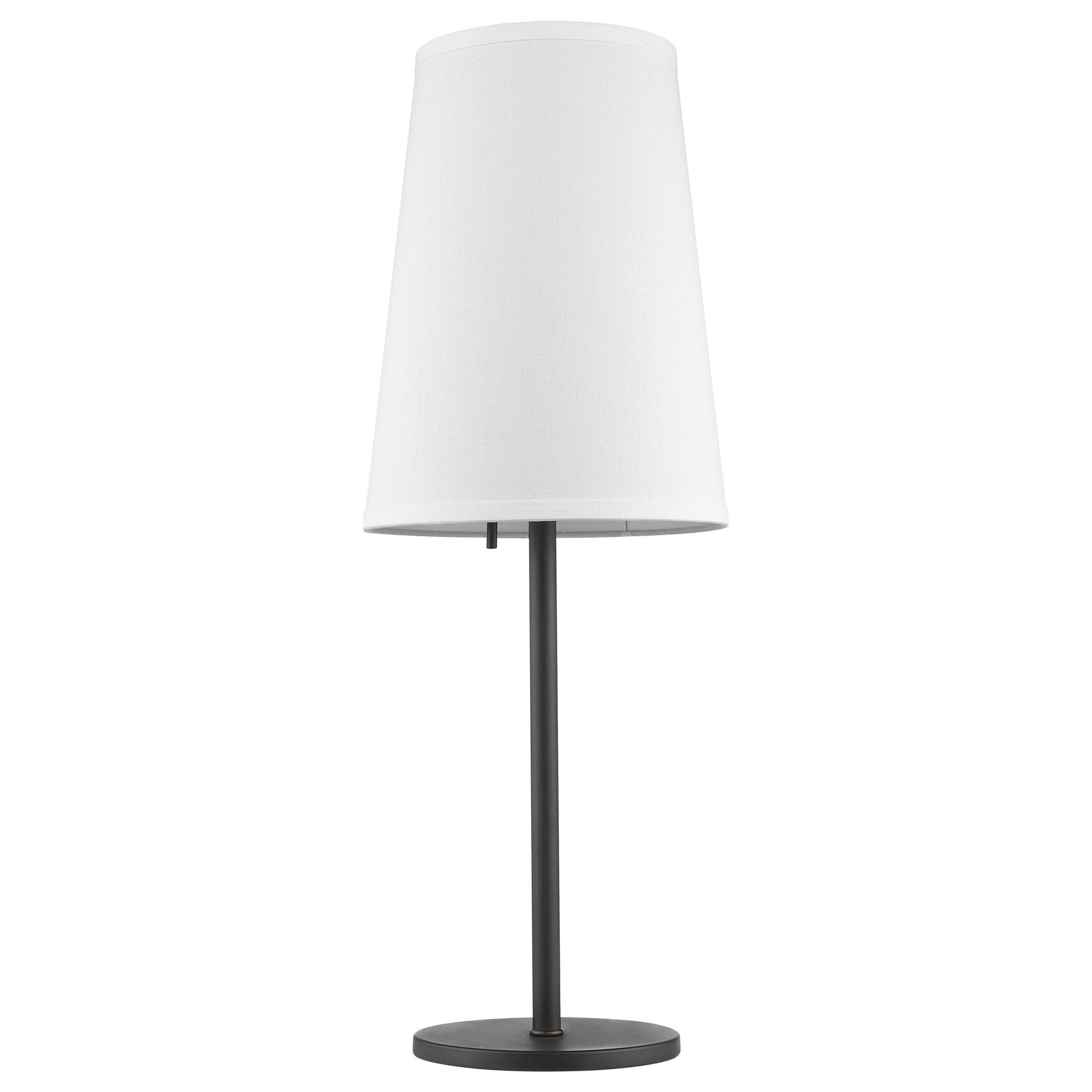 HomeRoots 27" Table Lamp With White Empire Shade and Black Metal Finish